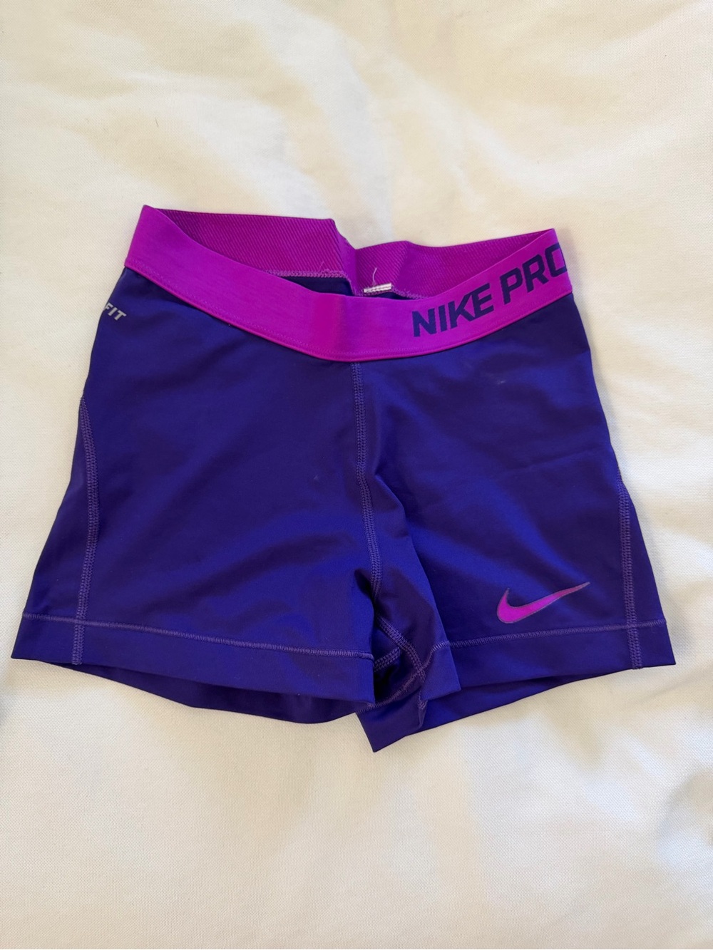 Nike Purple with Pink Waistband Compression Shorts